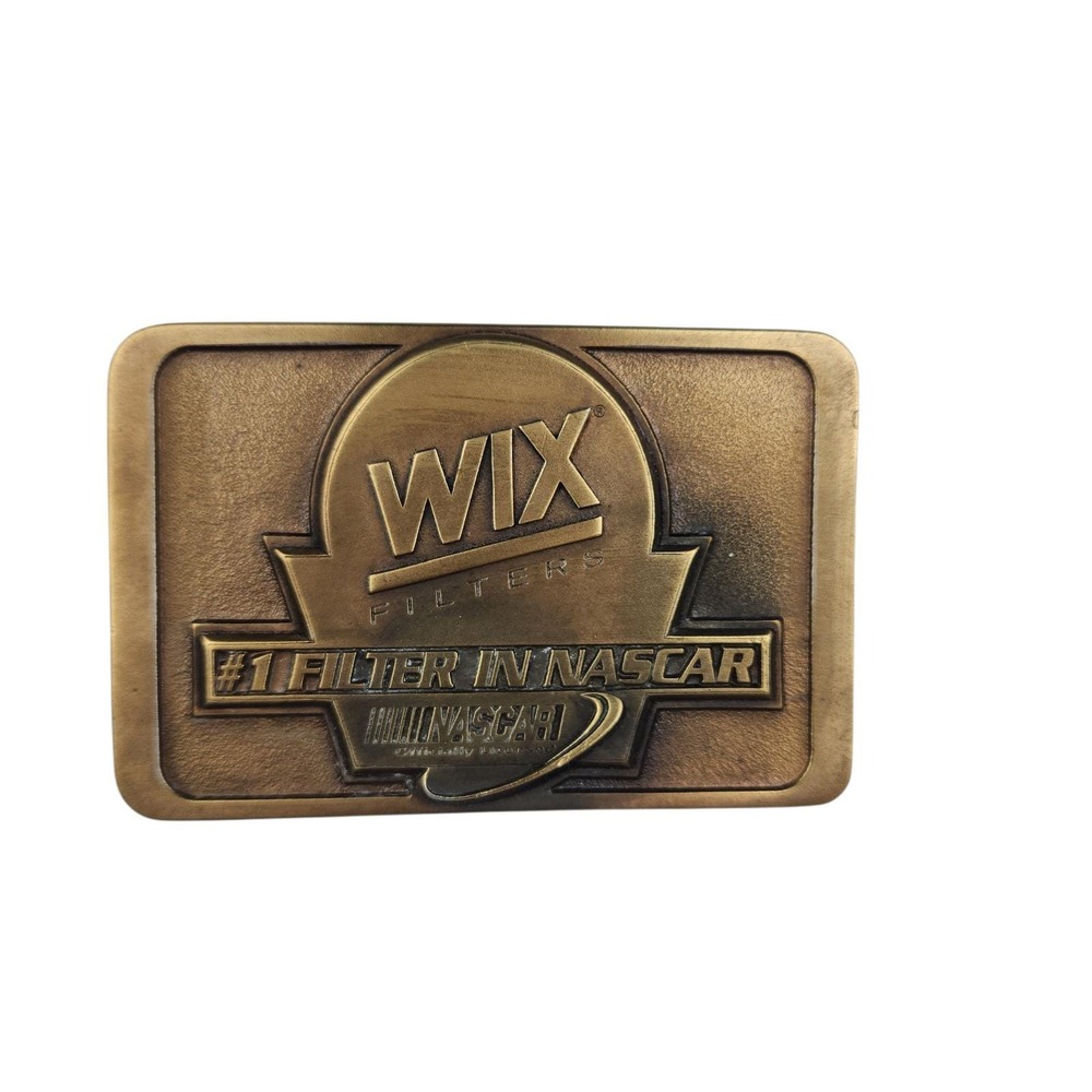Wix Filters Brass Belt Buckle OS NASCAR #1 Filter Vintage Racing Made in USA